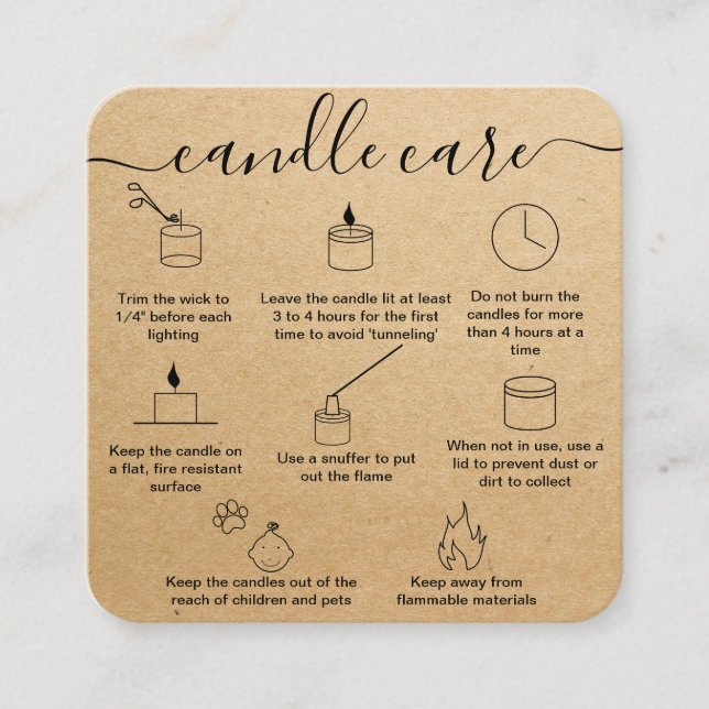 Candle Care Card Dankeschön Karte Logo hinzufügen (Vorderseite)