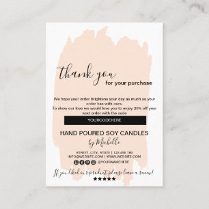 Candle Care Card Vielen Dank Karte Fügen Sie Ihren