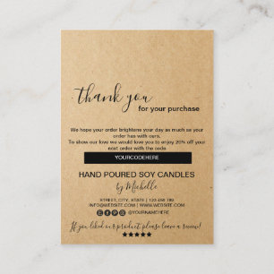 Candle Care Card Vielen Dank Karte Fügen Sie Ihren