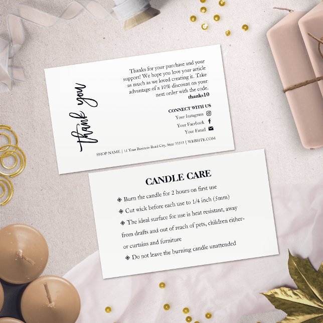 Candle Care Chic Skript Vielen Dank Karte (Von Creator hochgeladen)