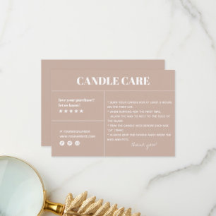 Candle Care - Danke, dass Sie die Packkarte gekauf Dankeskarte