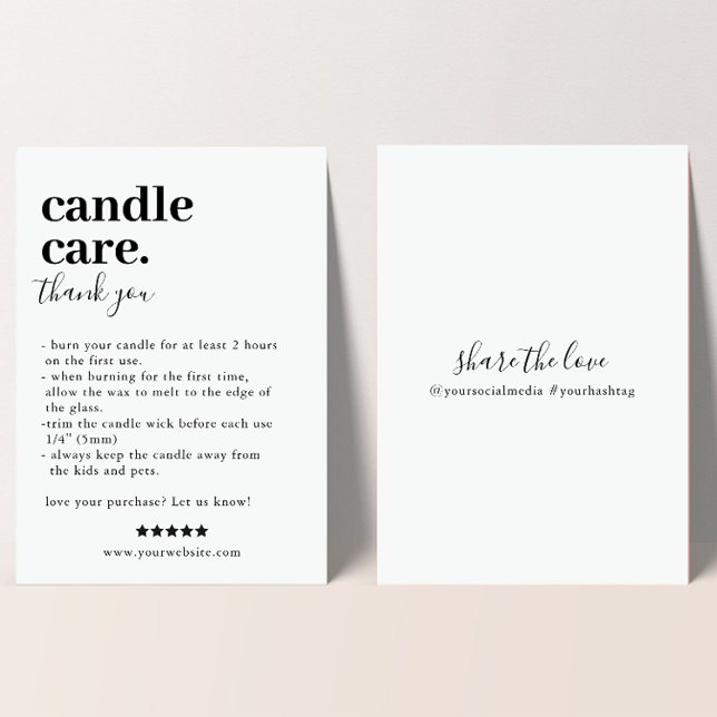 Candle Care Danke, dass Sie eine Packkarte gekauft Begleitkarte (Von Creator hochgeladen)