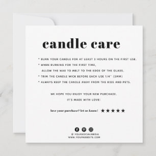 Candle Care Dankeschön Karte