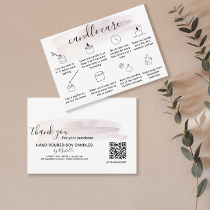 Candle Care Dankeschön Karte Fügen Sie Ihren QR-Co
