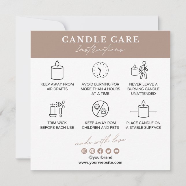 Candle Care Instructions Card (Vorderseite)