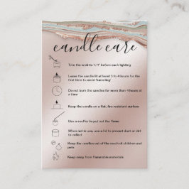 Candle Care Instructions Card Add Your Logo Agate Visitenkarte