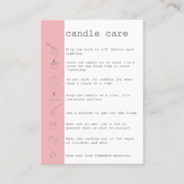 Candle Care Instructions Card Hinzufügen Ihres Log Visitenkarte