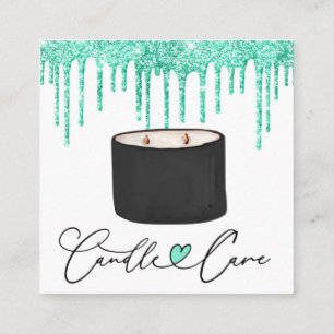 Candle Care Instruktionen Kunde Danke Pastel Quadratische Visitenkarte