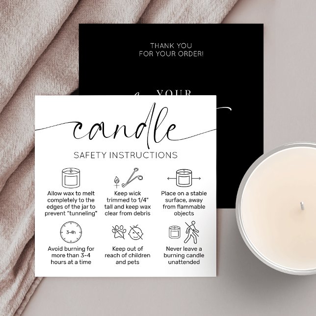 Candle Care Vielen Dank Ihre Karte Elegantes Skrip (Von Creator hochgeladen)