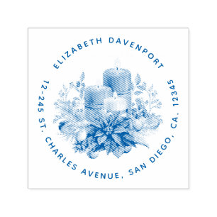 Candle Center mit Poinsettia-Blume Permastempel