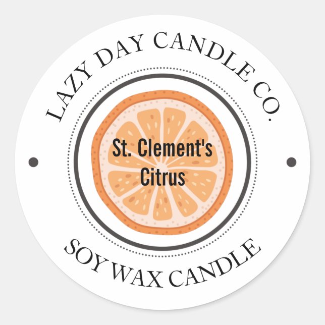 Candle Company Citrus St. Clements Orange Lemon Runder Aufkleber (Vorderseite)