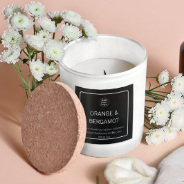 Candle | Einfache Minimalistische Schwarz/Weiß-Adl Quadratischer Aufkleber