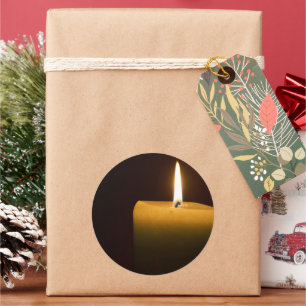 Candle Flame Classic Round Aufkleber