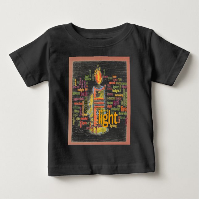 Candle Flame Word Cloud Art Print Baby T-shirt (Vorderseite)