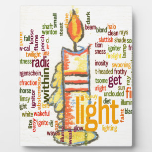 Candle Flame Word Cloud Art Print Fotoplatte