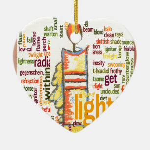 Candle Flame Word Cloud Art Print Keramikornament