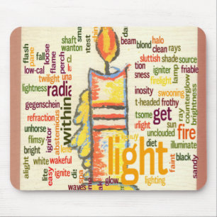 Candle Flame Word Cloud Art Print Mousepad