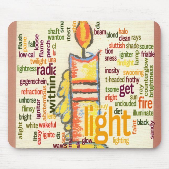 Candle Flame Word Cloud Art Print Mousepad (Vorne)