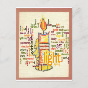 Candle Flame Word Cloud Art Print Postkarte