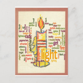 Candle Flame Word Cloud Art Print Postkarte
