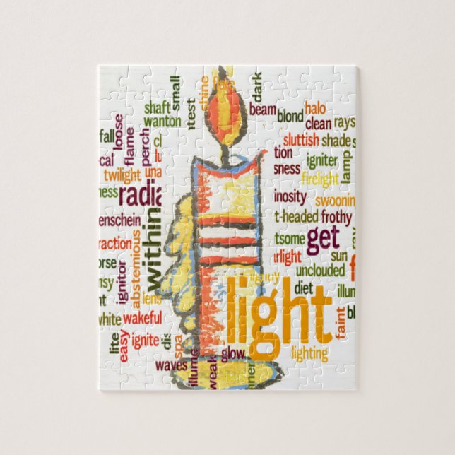Candle Flame Word Cloud Art Print Puzzle (Vertikal)