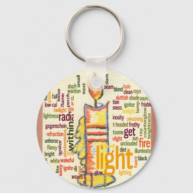 Candle Flame Word Cloud Art Print Schlüsselanhänger (Vorderseite)