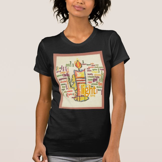 Candle Flame Word Cloud Art Print T-Shirt (Vorderseite)