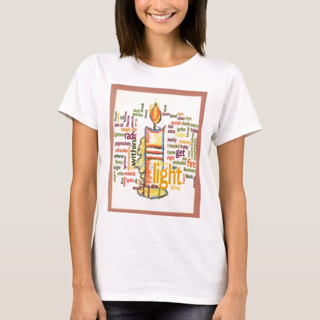 Candle Flame Word Cloud Art Print T-Shirt (Vorderseite)