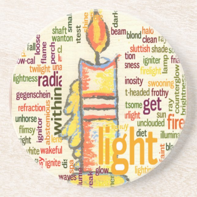 Candle Flame Word Cloud Art Print Untersetzer (Vorne)