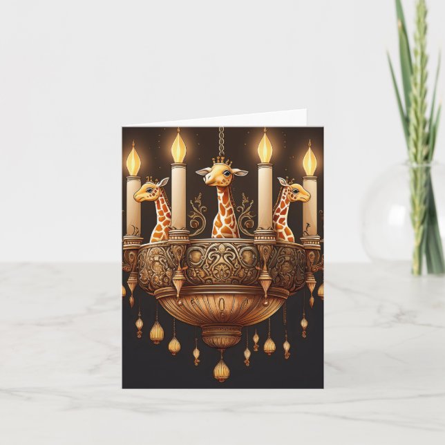 Candle Giraffe Chandelier Karte (Vorderseite)