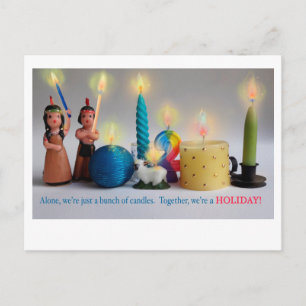 Candle HOLIDAY Card Weihnachten Hanukah Erntedank