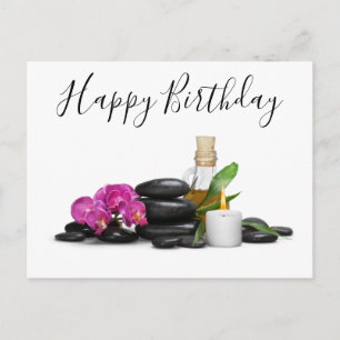 Candle Hot stone Orchid Blume aus dem Wellness-Cen Postkarte