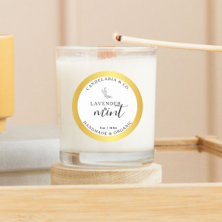 Candle Jar Gold Foil Effect Label Packung Runder Aufkleber