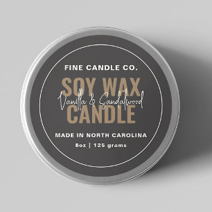 Candle Label Elegante Modernes Minimalistisches Sc Runder Aufkleber