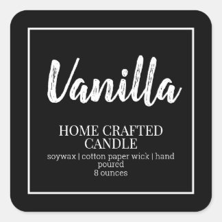 Candle Label Minimalistisch Black Aufkleber