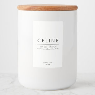 Candle Label Minimalistisch Elegant Schwarzweiß Ge Lebensmitteletikett