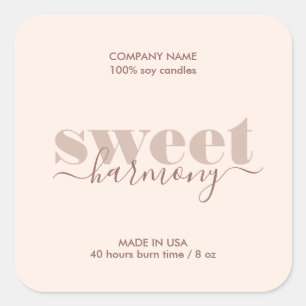 Candle-Label-Produkt-Label Moderne Minimalistisch Quadratischer Aufkleber