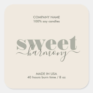 Candle-Label-Produkt-Label Moderne Minimalistische Quadratischer Aufkleber