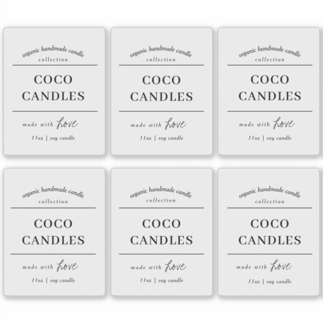 Candle Label Transparentes Vinyl Design (Vorderseite)