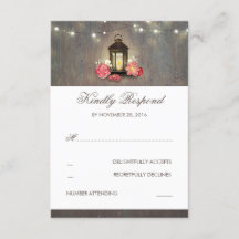 Candle Lantern Vintag und rustikal Wedding RSVP