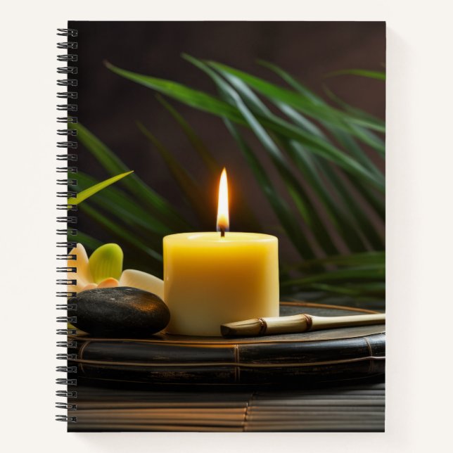 Candle Light Blume Ruhig Friedlich Notizbuch (Vorderseite)