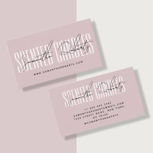 Candle Maker moderne Typografie Drehbuch rosa Visitenkarte