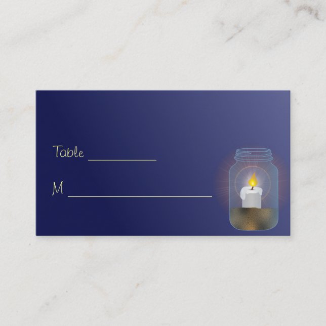 Candle Mason Jars Platzkarten Business Card (Vorderseite)