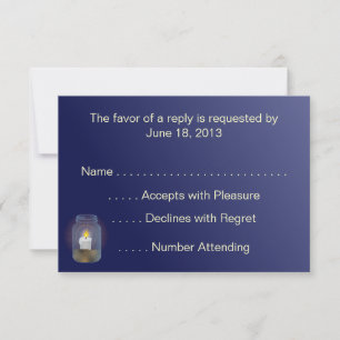 Candle Mason Jars RSVP Cards Karte