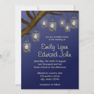 Candle Mason Jars Wedding Einladung