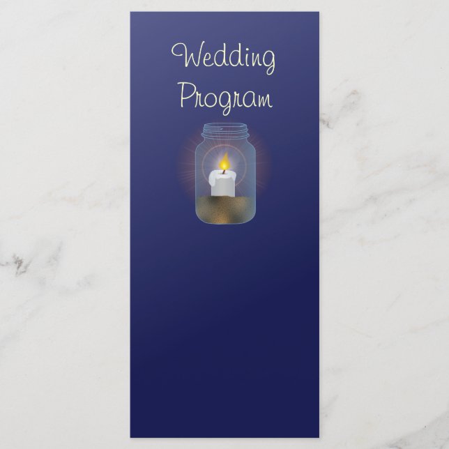 Candle Mason Jars Wedding Program Card Programm (Vorderseite)
