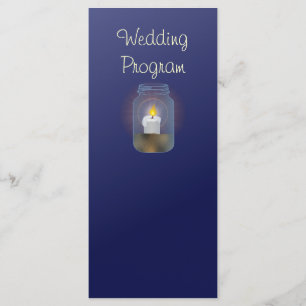 Candle Mason Jars Wedding Program Card Programm