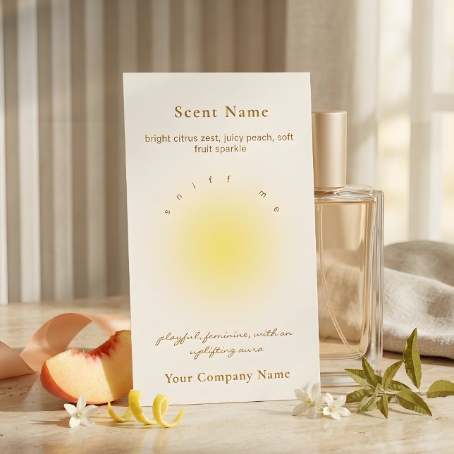 Candle Scent Sample Fragrance Yellow Tester Card Visitenkarte (Candle Scent Sample Fragrance Yellow Tester Card)