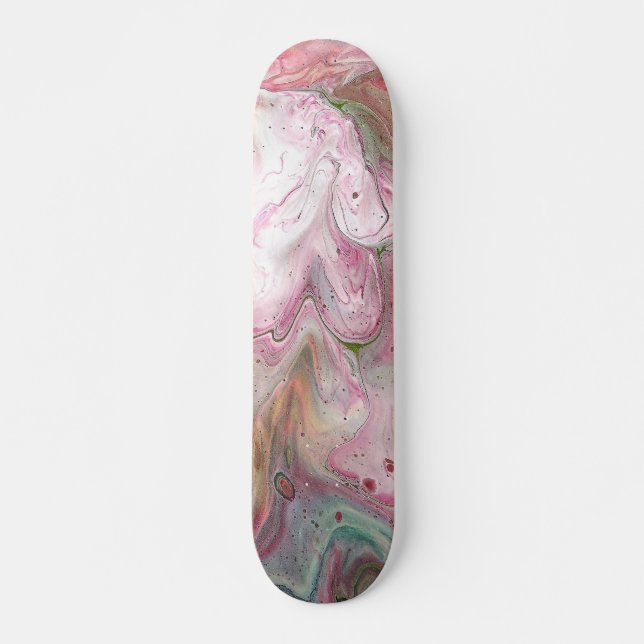 Candle Soft Pink Green Abstrakt Skateboard Deck (Vorne)