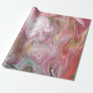 Candle Soft Pink Green Abstrakt Wrapping Paper Geschenkpapier